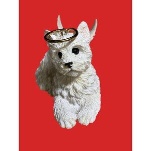 Dog Angel Ornament  Adorable Hand-Painted Resin Figurine Ornament